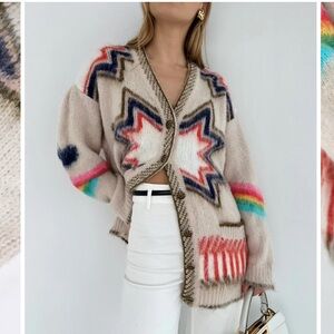 NWT Commense Sold Out Cesar Palace Multicolor Cardigan XS